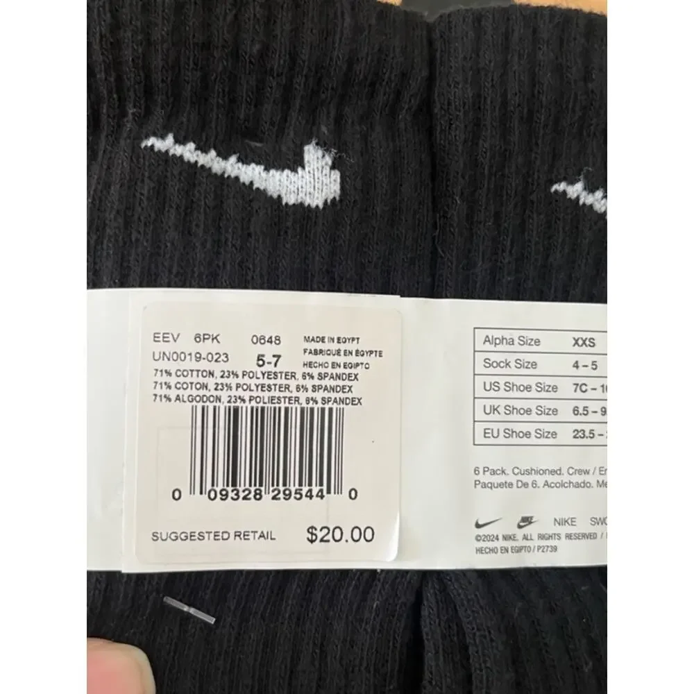 Nike Kids Crew Socks Size 10C-3Y